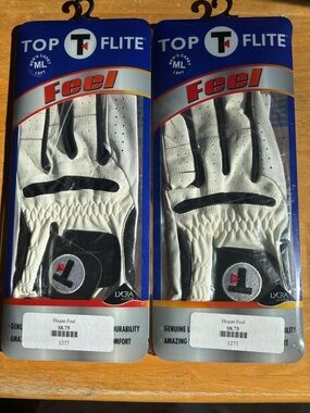 Top Flite Hogan Feel Men’s White Golf Gloves - Pair ML Cadet